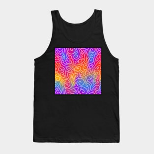 opaque swirls on bright colored background batik Tank Top